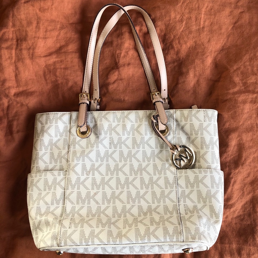 Michael Kors Vanilla/Acorn Tote Bag